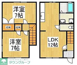 プロミネントII 1階2LDKの間取り