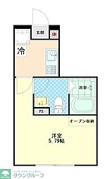 多摩都市モノレール 柴崎体育館駅 徒歩9分の賃貸アパート 2階1Kの間取り