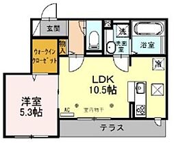 西武多摩湖線 青梅街道駅 徒歩7分の賃貸アパート 3階1LDKの間取り