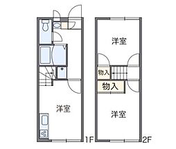 西武拝島線 西武立川駅 バス30分 五中南下車 徒歩7分の賃貸アパート 1階2DKの間取り