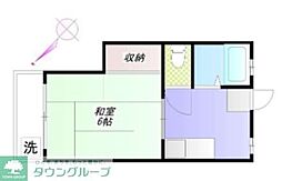 JR中央線 立川駅 徒歩10分の賃貸アパート 2階1Kの間取り