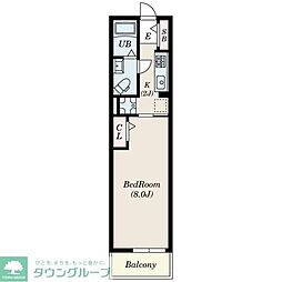 西武拝島線 東大和市駅 徒歩31分の賃貸マンション 1階1Kの間取り