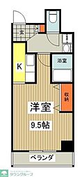 JR中央線 八王子駅 徒歩6分の賃貸マンション 8階1Kの間取り