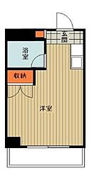 第2角田ビル ワンルームの間取図画像