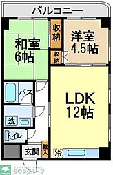 小平ユミノヒルズ 2LDKの間取図画像