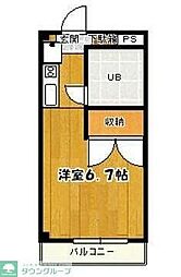 西恋ハイツ 1Kの間取図画像
