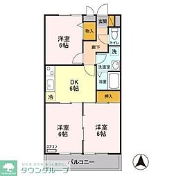 プレヤーデンB 3DKの間取図画像