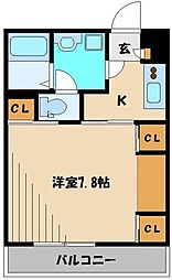 リブリ・リア 1Kの間取図画像