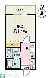 アペリティフ久米川 1Kの間取図画像
