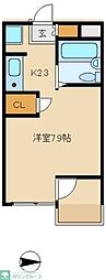 キタマチマンションK-1 1Kの間取図画像