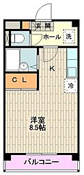 ヒルサイドテラス ワンルームの間取図画像