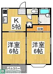 ボンシャンス 2Kの間取図画像