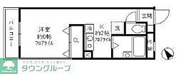 昭島コートエレガンスElle-E 1Kの間取図画像