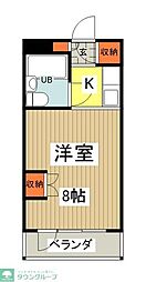 コーポベルB 1Kの間取図画像
