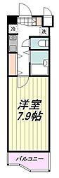 マルジュ国立 1Kの間取図画像