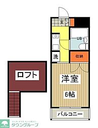ヴィラ・アベニュ 1Kの間取図画像