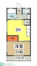 サンケーコーポ小宮 1DKの間取図画像