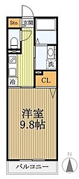 ボヤージュ・アン・バトー 1Kの間取図画像