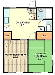 プレイス325 2DKの間取図画像