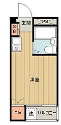 エクスクルーシヴ東村山 ワンルームの間取図画像