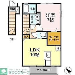 ル・コンフォール国立 1LDKの間取図画像