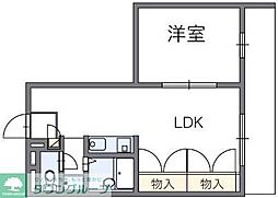レオパレスゴールドレジデンス拝島町 1LDKの間取図画像