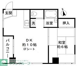 メゾンペルマナント 1DKの間取図画像