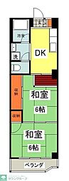 吉田ハイツ 2DKの間取図画像