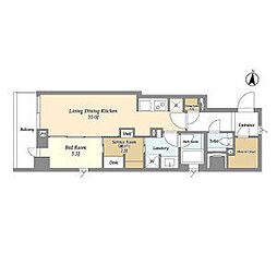 東京メトロ丸ノ内線 四谷三丁目駅 徒歩1分の賃貸マンション 1階1SLDKの間取り