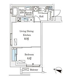 東京メトロ有楽町線 飯田橋駅 徒歩10分の賃貸マンション 1階1LDKの間取り