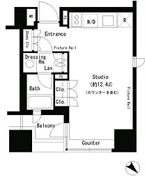 東京メトロ銀座線 溜池山王駅 徒歩3分の賃貸マンション 7階ワンルームの間取り