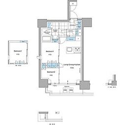 ルフォンプログレ本郷三丁目 2LDKの間取図画像