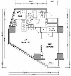 東京メトロ南北線 後楽園駅 徒歩6分の賃貸マンション 14階1LDKの間取り