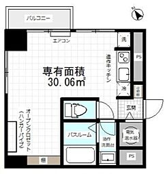 東京メトロ丸ノ内線 新宿御苑前駅 徒歩2分の賃貸マンション 4階ワンルームの間取り