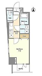 東京メトロ有楽町線 江戸川橋駅 徒歩1分の賃貸マンション 6階1Kの間取り