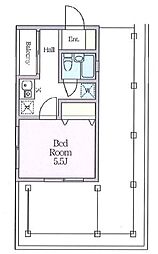 JR総武線 市ケ谷駅 徒歩8分の賃貸マンション 4階1Kの間取り