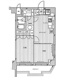 東京メトロ有楽町線 江戸川橋駅 徒歩8分の賃貸マンション 4階2DKの間取り