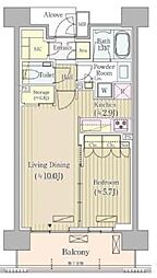 東京メトロ丸ノ内線 四谷三丁目駅 徒歩5分の賃貸マンション 11階1LDKの間取り