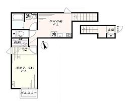 東京メトロ丸ノ内線 四谷三丁目駅 徒歩6分の賃貸アパート 2階1DKの間取り