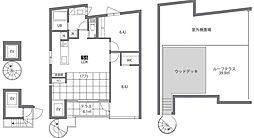 都営大江戸線 牛込神楽坂駅 徒歩3分の賃貸マンション 1階2LDKの間取り