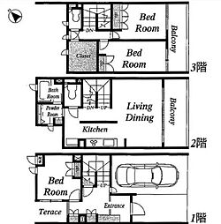 プレミアガーデン本郷 3SLDKの間取図画像