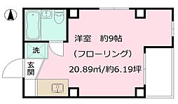 川島ビル ワンルームの間取図画像