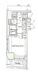 プリズムスクエア本駒込 1Kの間取図画像