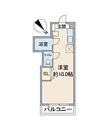 シャンボール小石川 ワンルームの間取図画像