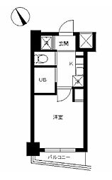 スカイコート後楽園EAST 1Kの間取図画像