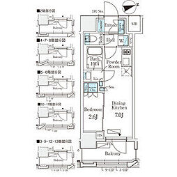 リビオメゾン御茶ノ水EAST 1DKの間取図画像