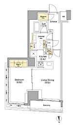 ザ・パークハビオ日本橋馬喰町 1LDKの間取図画像