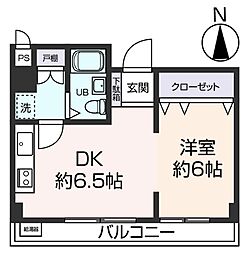 ヒルメゾンシブヤ 1DKの間取図画像
