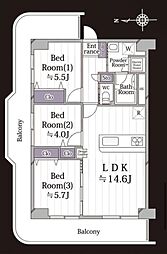 アイビハイツ川口 3LDKの間取図画像