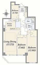 東高代々木ペアシティA棟 3LDKの間取図画像
